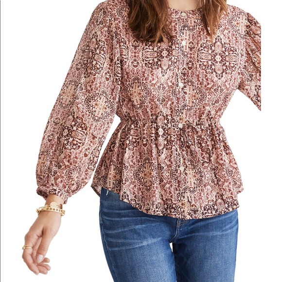 Madewell Tops - Madewell Kaleidoscope Print Drawstring Top